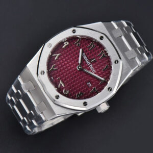 Royal Oak Ladies 67650ST 33mm ZF SS Red Arabic Dial SS Bracelet Quartz - Image 3