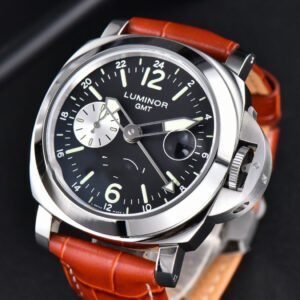 PAM088 GMT 44mm VSF Black Dial Brown Leather Strap P9001 - Image 2