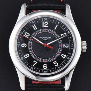 Calatrava 6007G 40mm ZF Black Dial Red Hand Nylon Strap 9015