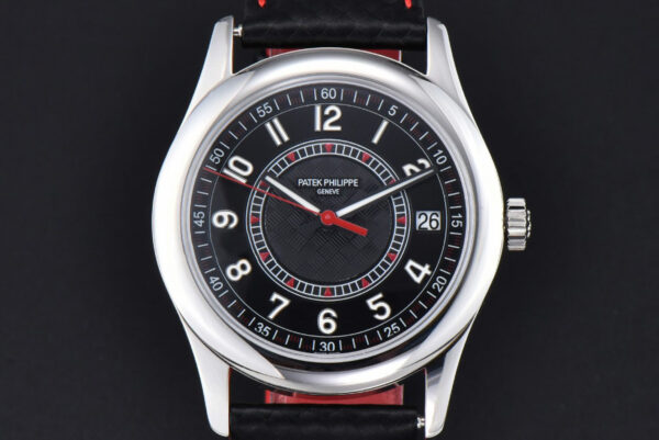 Calatrava 6007G 40mm ZF Black Dial Red Hand Nylon Strap 9015