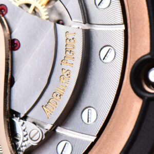 Royal Oak Offshore 26470OR RG JF 44MM YG Dial Black Subdial Black Leather Strap A3126 - Image 6