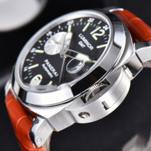 PAM088 GMT 44mm VSF Black Dial Brown Leather Strap P9001 - Image 8