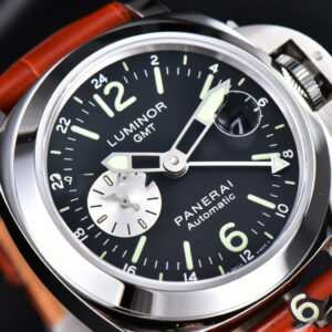 PAM088 GMT 44mm VSF Black Dial Brown Leather Strap P9001 - Image 9