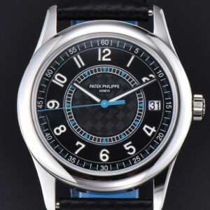 Calatrava 6007G 40mm ZF Black Dial Blue Hand Nylon Strap 9015