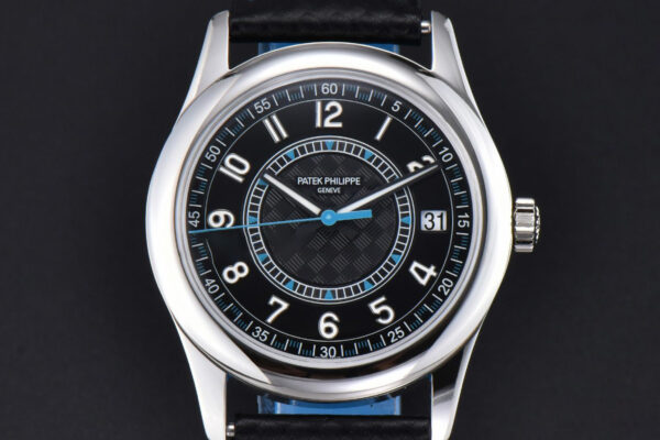 Calatrava 6007G 40mm ZF Black Dial Blue Hand Nylon Strap 9015