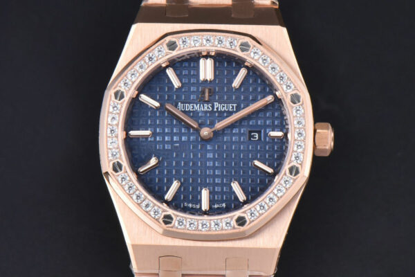 Royal Oak Ladies 67650OR 33mm ZF RG Diamond Blue Dial RG Bracelet Quartz