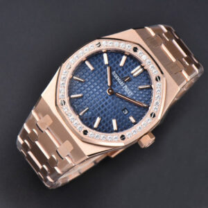 Royal Oak Ladies 67650OR 33mm ZF RG Diamond Blue Dial RG Bracelet Quartz - Image 3