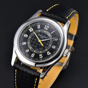 Calatrava 6007G 40mm ZF Black Dial Yellow Hand Nylon Strap 9015 - Image 2