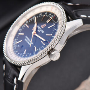 Navitimer V7F 41MM Black Dial Black Leather Strap A2824 - Image 2