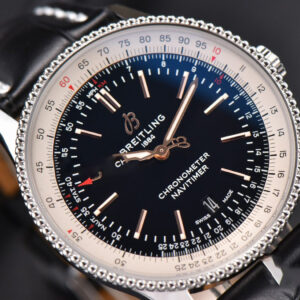 Navitimer V7F 41MM Black Dial Black Leather Strap A2824 - Image 3
