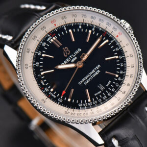 Navitimer V7F 41MM Black Dial Black Leather Strap A2824 - Image 9