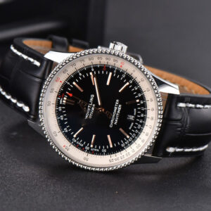 Navitimer V7F 41MM Black Dial Black Leather Strap A2824 - Image 13