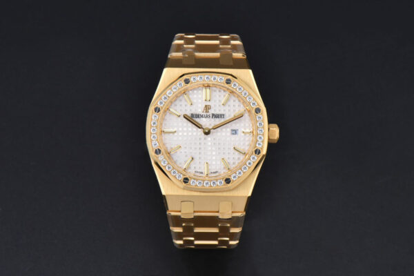 Royal Oak Ladies 67651BA 33mm ZF YG Diamond White Dial YG Bracelet Quartz