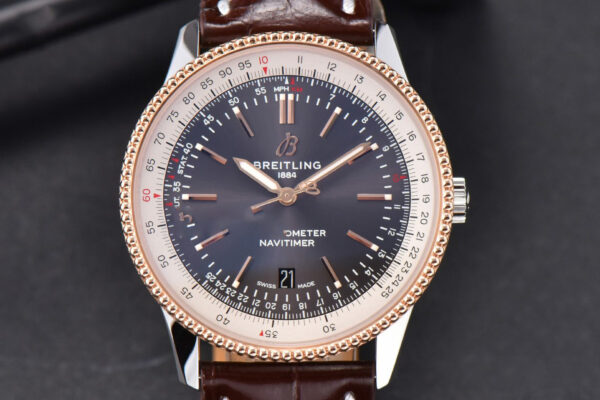 Navitimer V7F 41MM Gray Dial Brown Leather Strap A2824