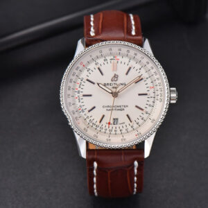 Navitimer V7F 41MM White Dial Brown Leather Strap A2824 - Image 6