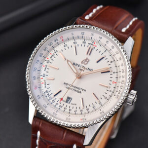 Navitimer V7F 41MM White Dial Brown Leather Strap A2824 - Image 7