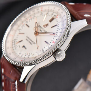 Navitimer V7F 41MM White Dial Brown Leather Strap A2824 - Image 14