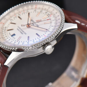Navitimer V7F 41MM White Dial Brown Leather Strap A2824 - Image 17