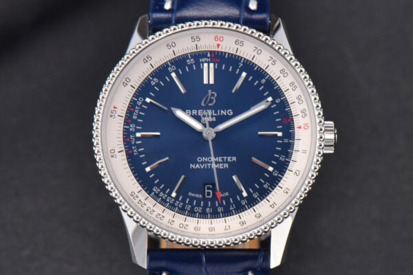 Navitimer V7F 41MM Blue Dial Blue Leather Strap A2824