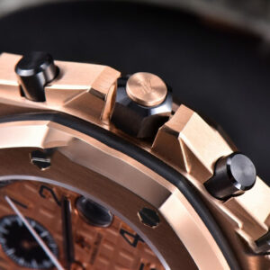 Royal Oak Offshore 26470OR RG JF 44MM YG Dial Black Subdial Black Leather Strap A3126 - Image 19