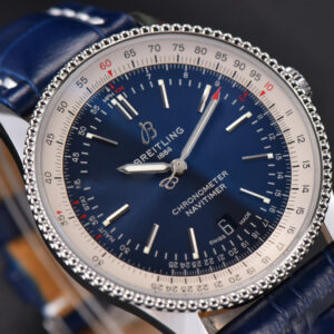 Navitimer V7F 41MM Blue Dial Blue Leather Strap A2824 - Image 11