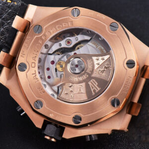 Royal Oak Offshore 26470OR RG JF 44MM YG Dial Black Subdial Black Leather Strap A3126 - Image 25