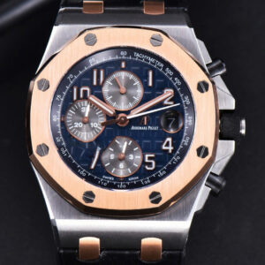 Royal Oak Offshore 26471SR RG JF 44MM Blue Dial Black Leather Strap A3126