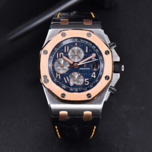 Royal Oak Offshore 26471SR RG JF 44MM Blue Dial Black Leather Strap A3126 - Image 8