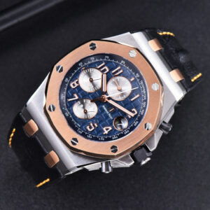 Royal Oak Offshore 26471SR RG JF 44MM Blue Dial Black Leather Strap A3126 - Image 9