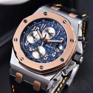 Royal Oak Offshore 26471SR RG JF 44MM Blue Dial Black Leather Strap A3126 - Image 10
