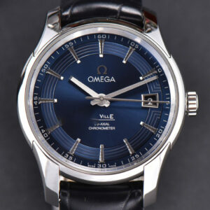 De Ville Hour Vision VSF 41MM Blue/Silver Dial Black Croco Strap A8500