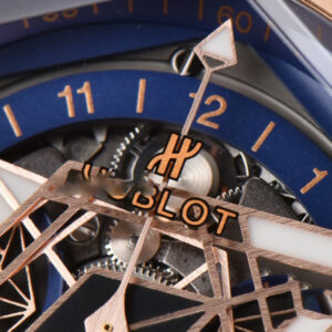Big Bang Sang Bleu II Chrono RG 45mm BBF Blue Skeleton Dial Blue Rubber Strap HUB1240 - Image 2