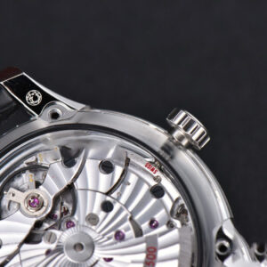 De Ville Hour Vision VSF 41MM White/Silver Dial Black Croco Strap A8500 - Image 12