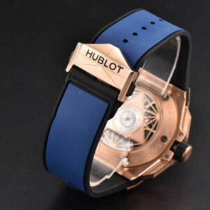 Big Bang Sang Bleu II Chrono RG 45mm BBF Blue Skeleton Dial Blue Rubber Strap HUB1240 - Image 14