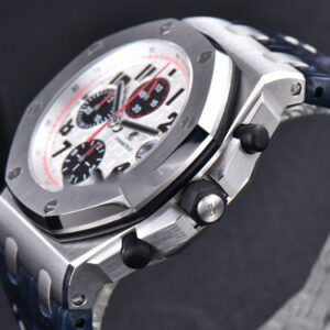 Royal Oak Offshore 26170ST JF 42MM White Dial Red Hands Black Leather Strap A7750 V3 - Image 15