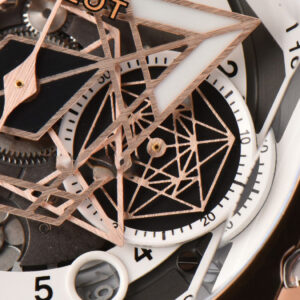 Big Bang Sang Bleu II Chrono RG 45mm BBF White Skeleton Dial White Rubber Strap HUB1240 - Image 12