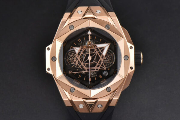 Big Bang Sang Bleu II Chrono RG 45mm BBF Black Skeleton Dial Black Rubber Strap HUB1240