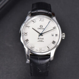 De Ville Hour Vision VSF 41MM White Dial Black Croco Strap A8500 - Image 12