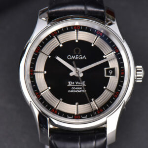 De Ville Hour Vision VSF 41MM Black/Silver Dial Black Croco Strap A8500