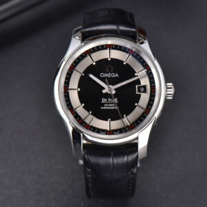 De Ville Hour Vision VSF 41MM Black/Silver Dial Black Croco Strap A8500 - Image 17