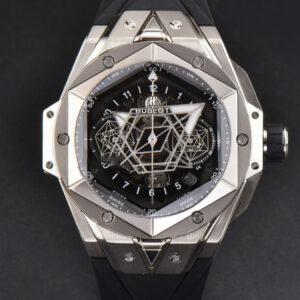 Big Bang Sang Bleu II Chrono Ti 45mm BBF Black Skeleton Dial Black Rubber Strap HUB1240