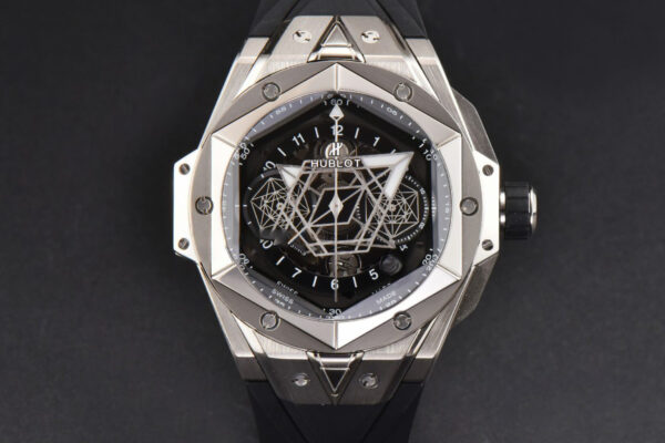 Big Bang Sang Bleu II Chrono Ti 45mm BBF Black Skeleton Dial Black Rubber Strap HUB1240