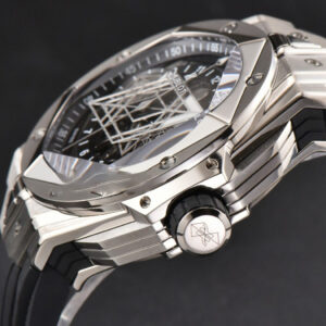 Big Bang Sang Bleu II Chrono Ti 45mm BBF Black Skeleton Dial Black Rubber Strap HUB1240 - Image 8
