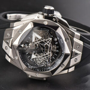 Big Bang Sang Bleu II Chrono Ti 45mm BBF Black Skeleton Dial Black Rubber Strap HUB1240 - Image 10