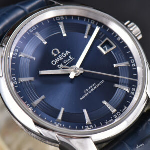 De Ville Hour Vision VSF 41MM Blue/Silver Dial Blue Croco Strap A8500 - Image 11