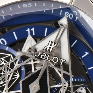 Big Bang Sang Bleu II Chrono Ti 45mm BBF Blue Skeleton Dial Blue Rubber Strap HUB1240 - Image 8