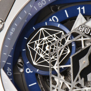 Big Bang Sang Bleu II Chrono Ti 45mm BBF Blue Skeleton Dial Blue Rubber Strap HUB1240 - Image 9