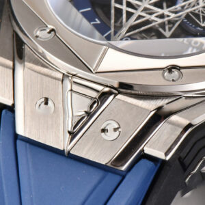 Big Bang Sang Bleu II Chrono Ti 45mm BBF Blue Skeleton Dial Blue Rubber Strap HUB1240 - Image 13