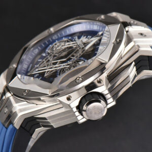 Big Bang Sang Bleu II Chrono Ti 45mm BBF Blue Skeleton Dial Blue Rubber Strap HUB1240 - Image 14