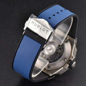 Big Bang Sang Bleu II Chrono Ti 45mm BBF Blue Skeleton Dial Blue Rubber Strap HUB1240 - Image 19